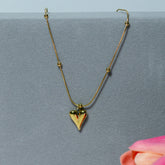 Gold Heart Charm Pendant Necklace