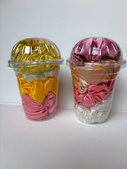 Premium Satin Scrunchie Cup Set – Soft, No-Crease Hair Ties | Trendy Gift Pack for Women & Girls (Mix Colors)