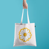 All in one Tote Bag - White Daisy Tote