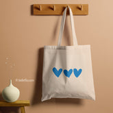 All in one Tote Bag - Blue hearts Tote