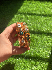 Premium Floral Enamel Bangles Set for Women | Gold Plated Designer Handcrafted Bangles