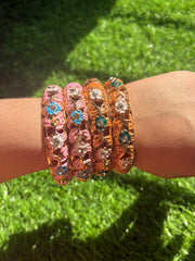 Premium Floral Enamel Bangles Set for Women | Gold Plated Designer Handcrafted Bangles