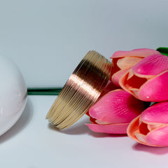 Multi-Line Textured Gold Bangle Bracelet (Free Size)