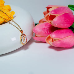 White Rose Charm Gold Pendant Necklace