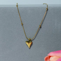 Gold Heart Charm Pendant Necklace
