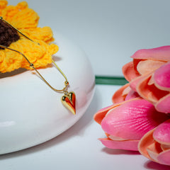 Gold Heart Charm Pendant Necklace