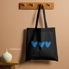 All in one Tote Bag - Blue hearts Tote