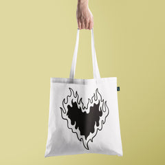 All in one Tote Bag - Heart in Fire Tote